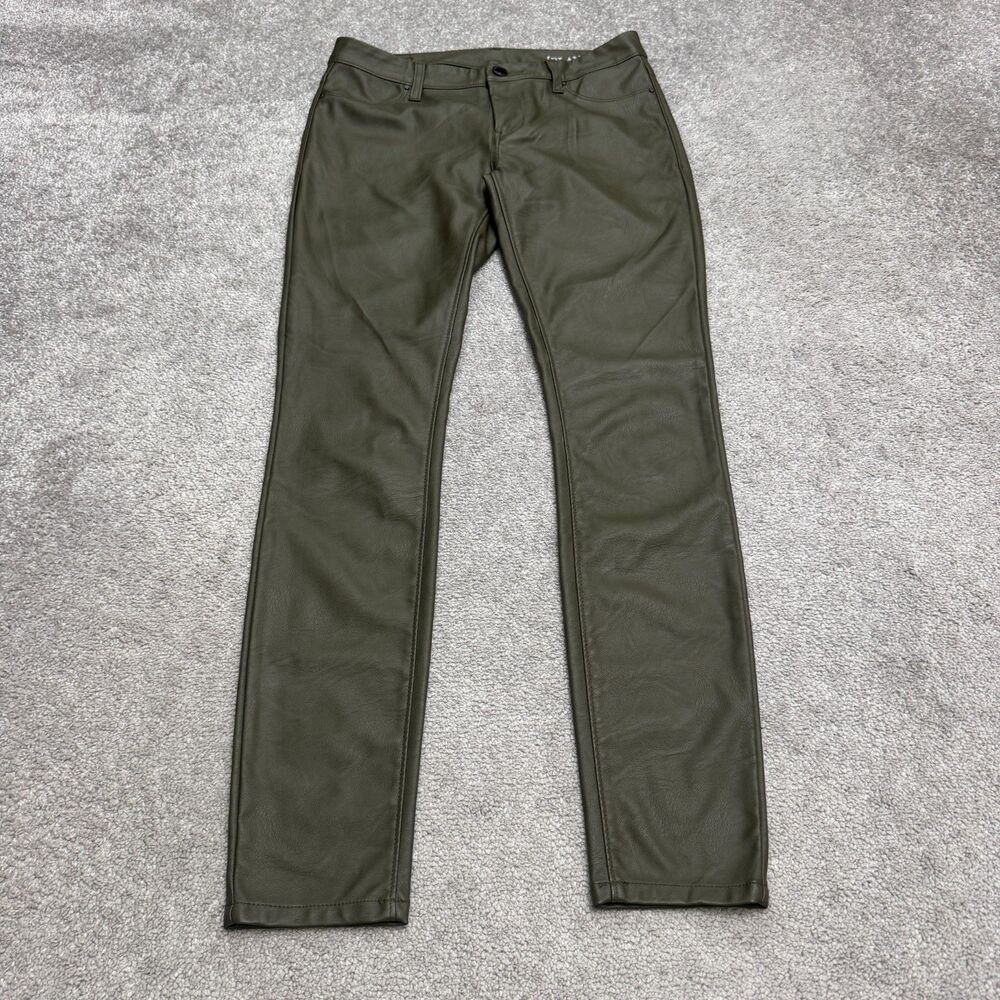 BLANKNYC Faux Leather Skinny Pants Womens 27 Olive Green Vegan Moto Low Rise